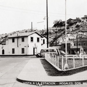 Vista histórica de la estación del ferrocarril en Nogales, Sonora