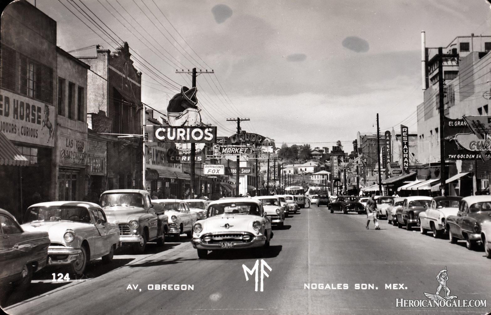 Vista histórica de la avenida Obregón en Nogales, Sonora